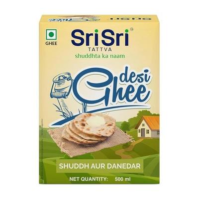 Sri Sri Tattva Shuddhta ka naam Desi Ghee - 500 мл Shuddh Aur Danedar для улучшения пищеварения и иммунитета (500 мл)