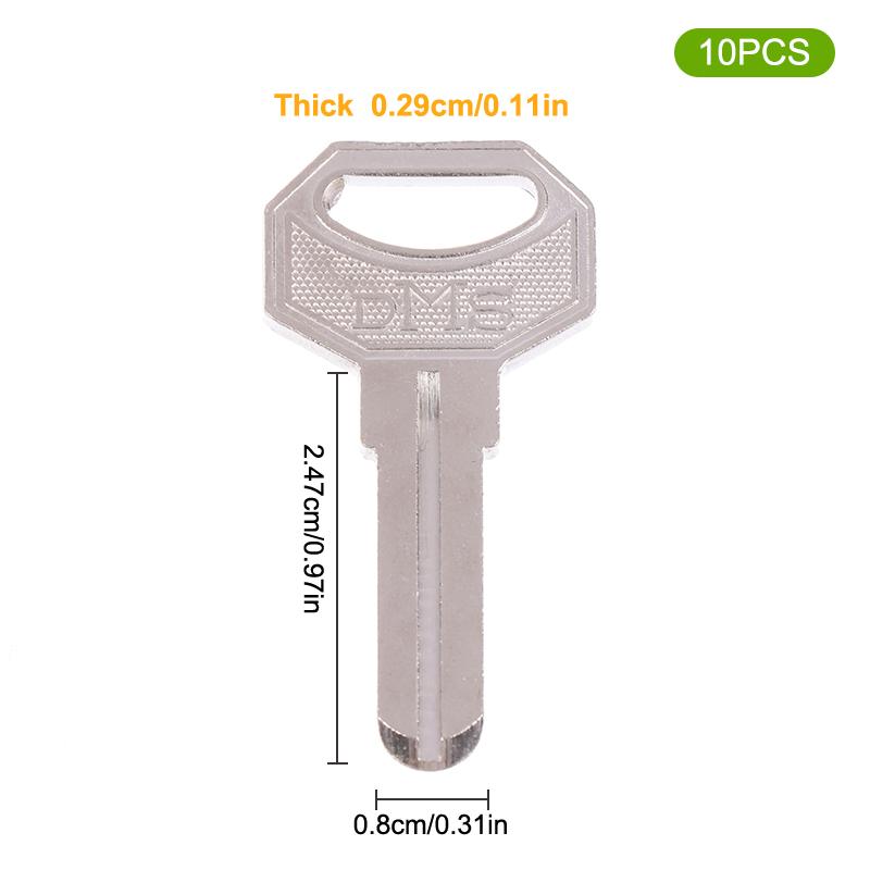 10 шт. Заготовка ключа со средним пазом, маленькая квадратная, компьютерная пробивка DMS, заготовка ключа, замок с отпечатком пальца, кодовый замок, заготовка