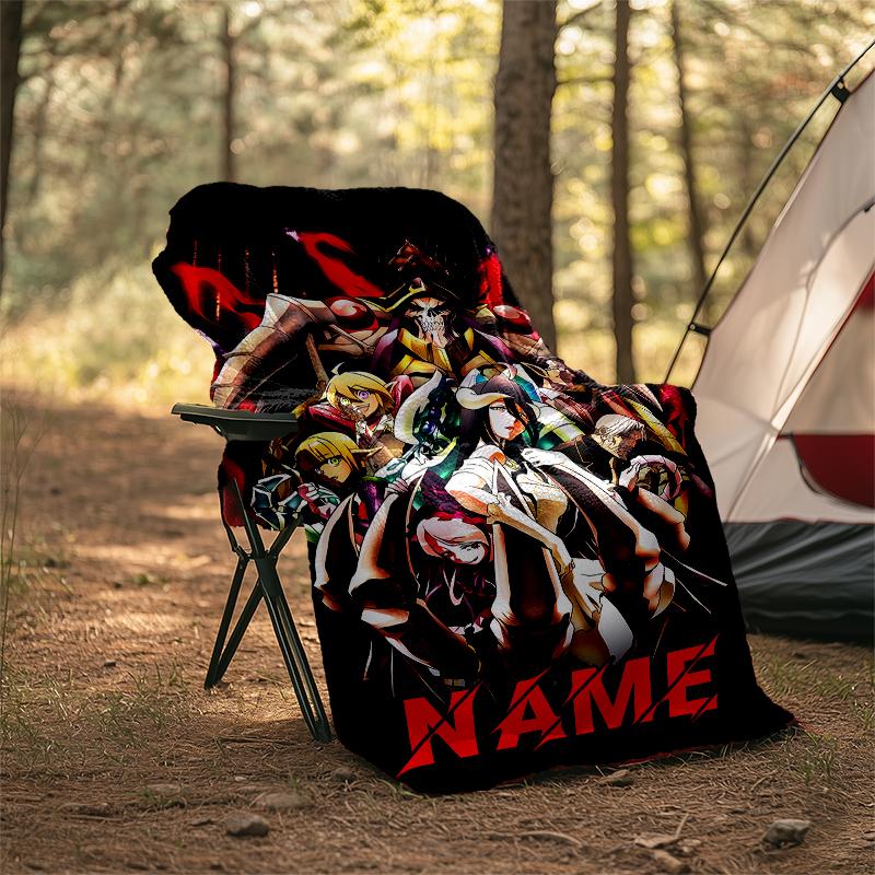Personalized Custom Name Blanket - Overlord Print Design,Blanket for Sofa,Bed,Travel,Camping - Soft and Warm, Great Gift