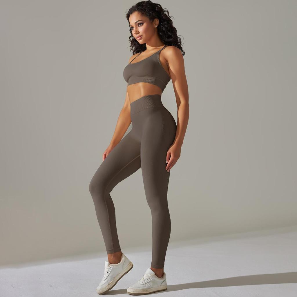 Бесшовный комплект для йоги, женская спортивная одежда, спортивная одежда для спортзала, 2 шт., спортивные костюмы