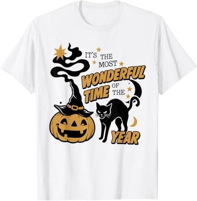 It's The Most Wonderful Time of The Year Black Cat Halloween T-Shirt