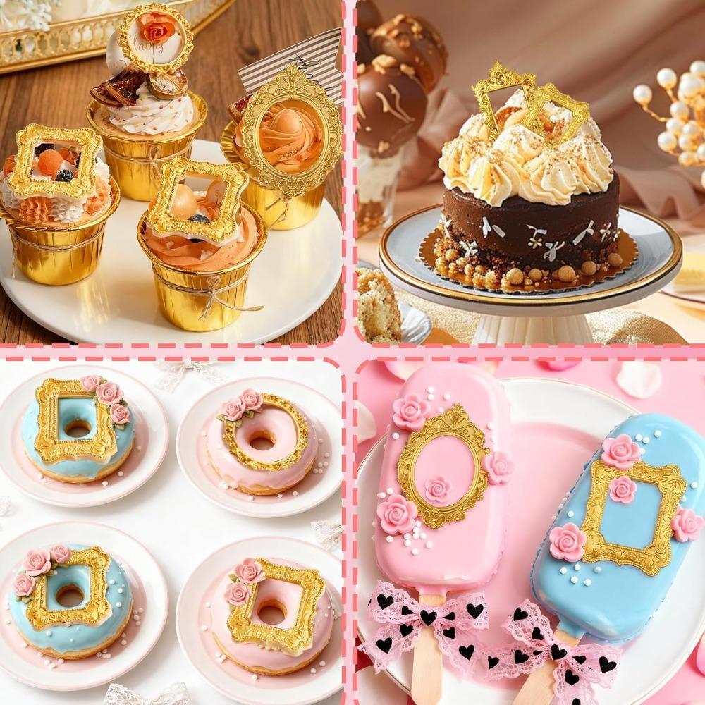 8 шт. Форма для фоторамки Барочная рамка Форма для шоколада Винтажные фоторамки Силиконовые формы