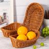Oval Kitchen Storage Basket Imitate Rattan Organization Box Gift Bread Tray