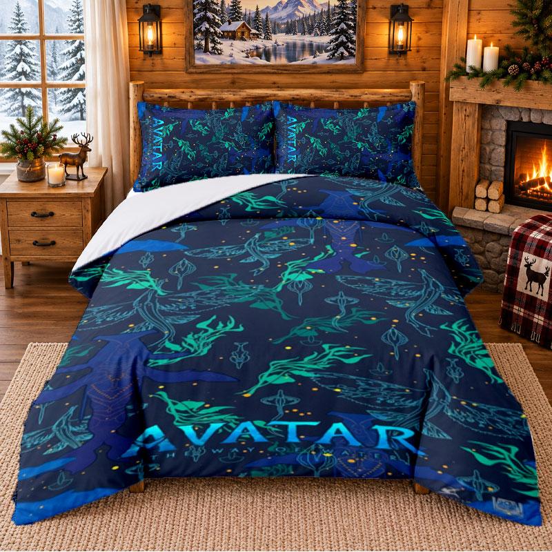 Avatar Pattern Bedding 3Pcs Set Bed Sheet And Pillowcases For Indoor Bedroom