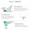 Bamoer 925 Sterling Silver White Gold Plated Hummingbird Necklace Bird Pendant Neck Chain for Women Party Fine Jewelry Gift
