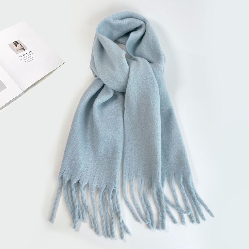 Solid Color Mohair Scarf Vacuum Packaging Warm Scarf Women's Shawl