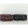 Motorcycle Side Pouch Bag Brown Black Leather Round Pouch Saddle Bags Panniers
