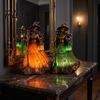 Декоративная смоляная лампа-светильник на Хэллоуин, witches, настольная лампа, готическая ночь с метлой и фонарем, настольная лампа с питанием от USB, жуткая атмосфера для каминной полки