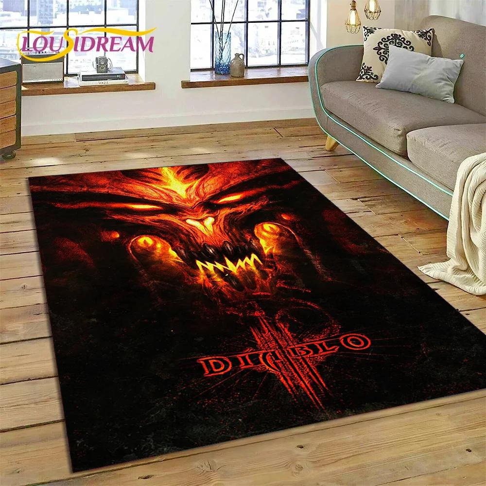 Ковер-ковер для геймеров в стиле ретро 3D Diablo для спальни, гостиной, дома, для украшения дивана, большой декоративный коврик для пола для детских игр, подарок