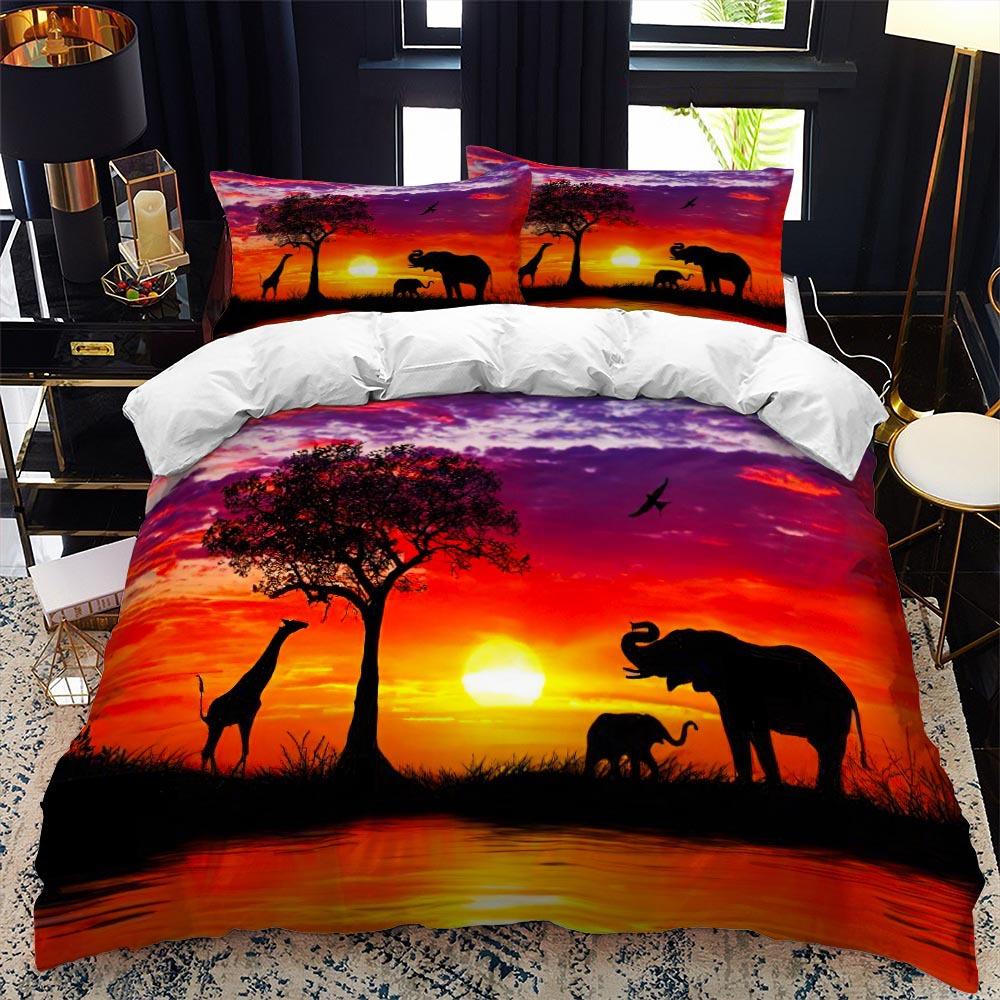 Wild Animal Theme Elephant Duvet Cover for Kids & Teens