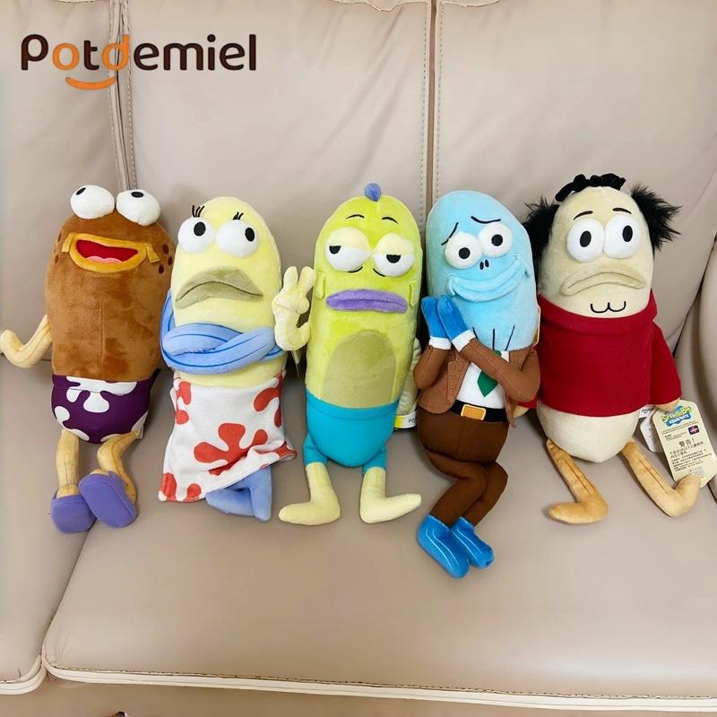 Spongebob Series Ugly Cute Cartoon Fish Anime Figure Weird Soft Plush Stuffed Doll Ornament Birthday Gift