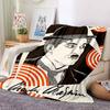 1Pc Charlie Chaplin Artwork Flannel Blanket, Soft And Comfortable, Casual Warm, Camping Travel, Christmas, Halloween Xmas Gift N1267