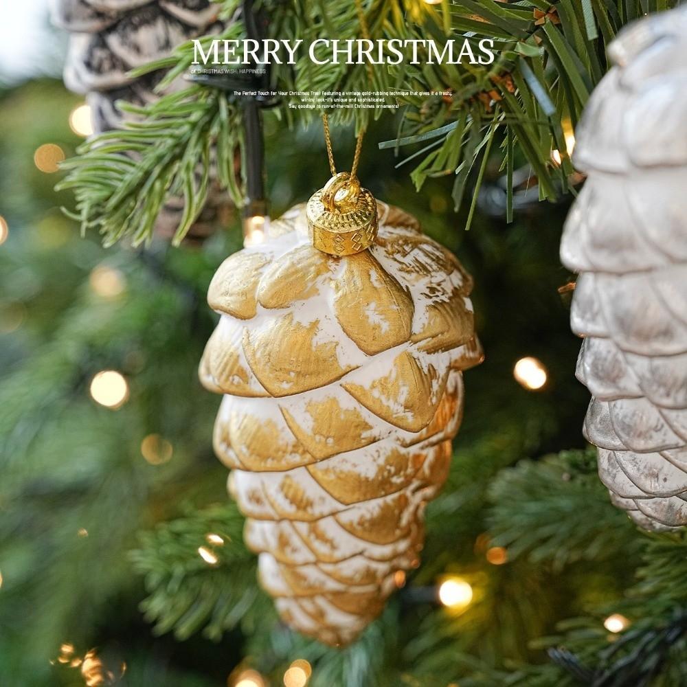 Plastic Christmas Tree Pendant Frosted Look Xmas Hanging Decoration Seasonal Arrangement
