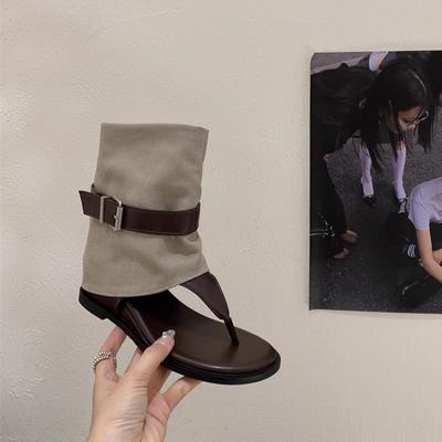 Тот же стиль, что и у модной блогерши! Летняя обувь с увеличением внутренней высоты носка и тонкие сандалии, крутые ботинки, женские короткие шлепанцы, модные ботинки