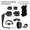 Sex Bondage Kits 8-Pcs BDSM Kit for Beginners Bondage Set for Couples with Adjustable Wrist Ankle Cuffs Collar Blindfold Ball
