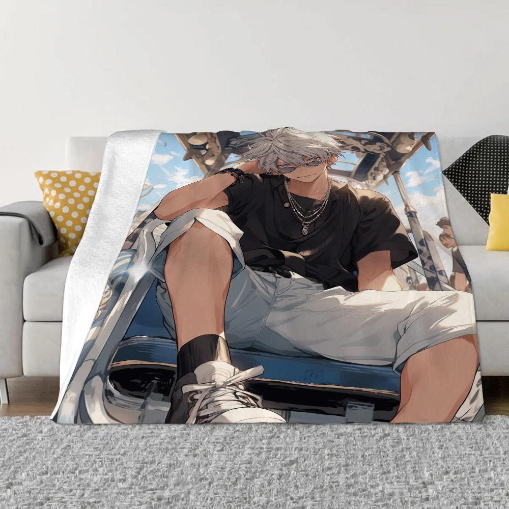 Jujutsu Kaisen-Gojo Satoru Bed Throw Blanket for Sofa Luxury Bedding Fluffy Plaid Custom Blankets King Size Home Interior Knee &