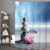 Дзен Камень Лотос Песок Шторка для душа, Декоративная шторка для душа для ванной комнаты, Водонепроницаемая шторка для душа с крючками