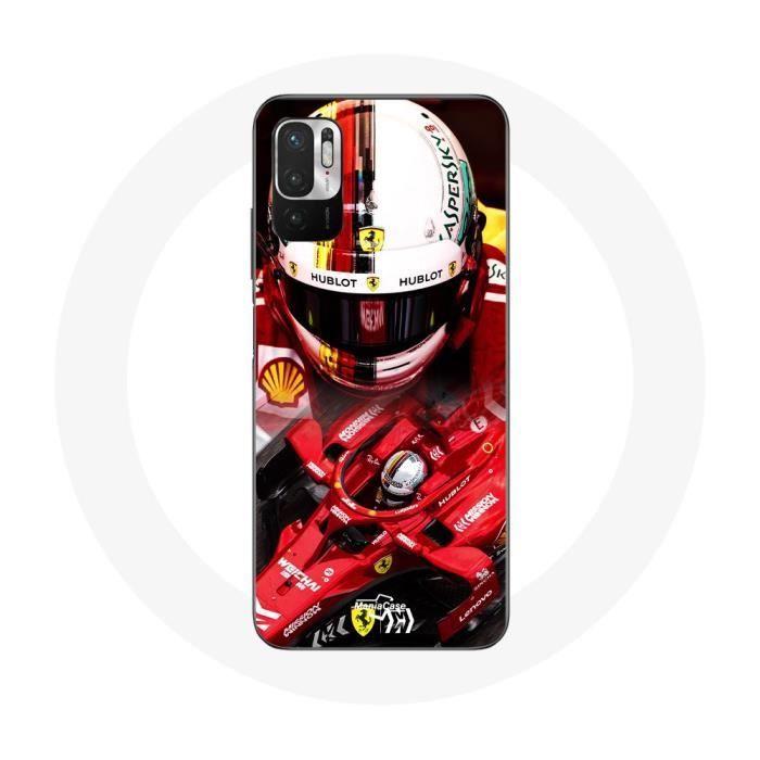 Чехол для Xiaomi Redmi Note 10 5G Формула 1 Себастьян Феттель F1 Красный