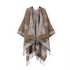 Classical Style Women's Shawl Double-sided Tassel Slit Cape High-end Travel Warm Cape