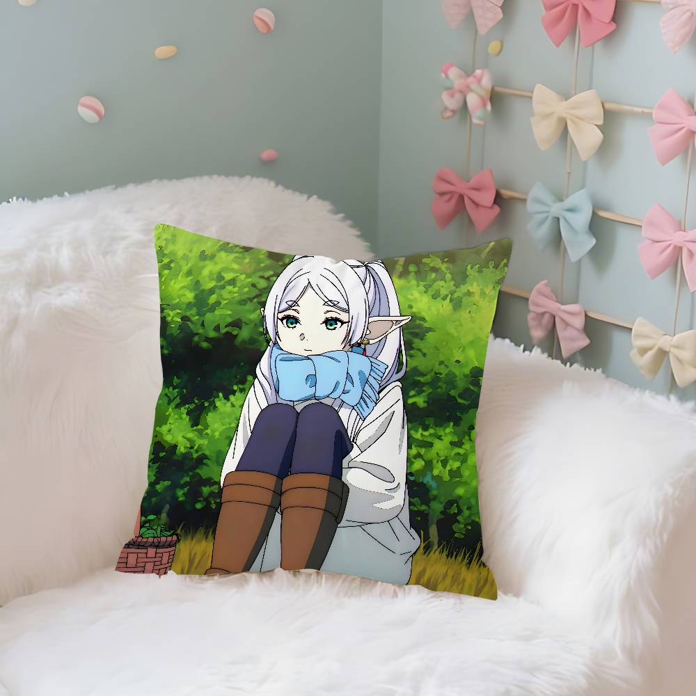 Kawaii FFrieren Cute Case Plush Fabric Soft Pillowcase Double Sided Print Cushion Cover Household Gifts
