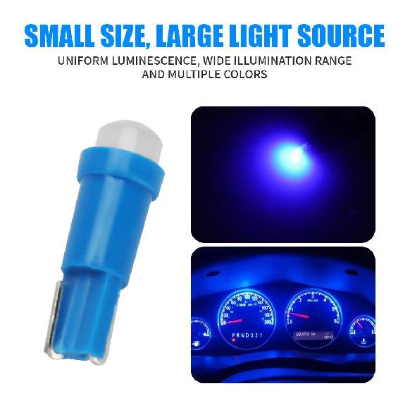10/30Pcs T5 LED Lights T5 W1.2W W3W LED Car Interior Light For Car Clearance Dome Lamp Indicator Wedge Auto Instrument Lamp 12V Dome Lights 6