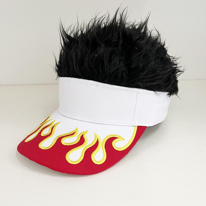 Fashion American flag simulation wig baseball cap European and American street personality wide brim cap batch