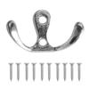 5Pcs Zinc Alloy Coat Hooks Heavy Duty Double Prong Coat Hooks Wall Mounted Clothes Hanger for