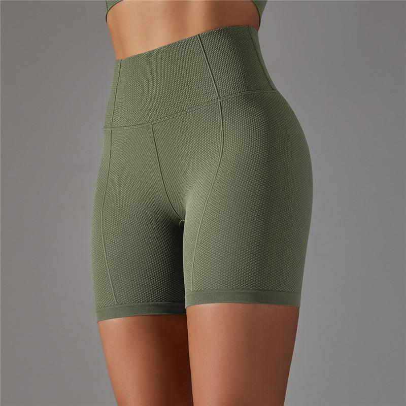 Nessaj Бесшовные вязаные шорты для йоги с высокой талией, дышащие быстросохнущие шорты для фитнеса, бега, йоги