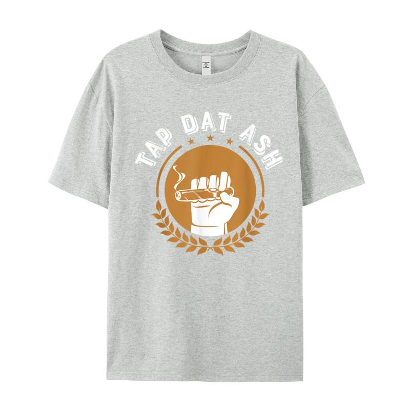 Combed Cotton Unisexs Short Sleeve Humorous Smoke Cigar Smoker Quote Tshirts Party Tops Tees Loose Hip Hop Crew Neck Teeshirts