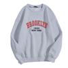 Autumn/Winter Women's Casual Sweatshirt: Round Neck, Long Sleeves, Letter Print, Fleece-Lined