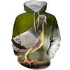 Мужская спортивная толстовка с капюшоном с 3D-птицей и голубем, уличная одежда, альтернативная толстовка с капюшоном в стиле хип-хоп с животными, модная мужская толстовка большого размера