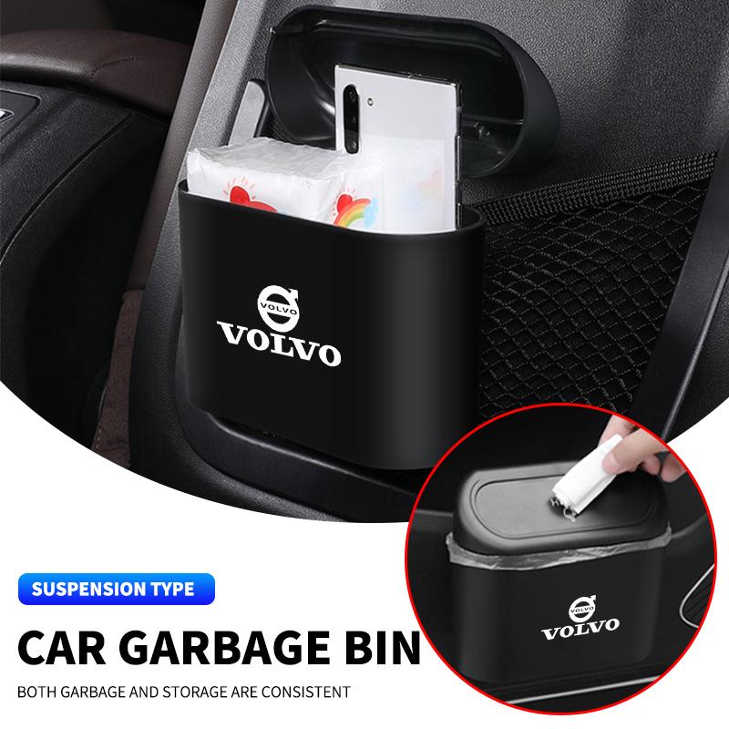 Car Door Portable Trash Can Auto Logo Storage Box Tools For Volvo XC-Classic V60 V40 XC90 S60 XC60 V70 S90 XC40 V90 C40 S40 S80L
