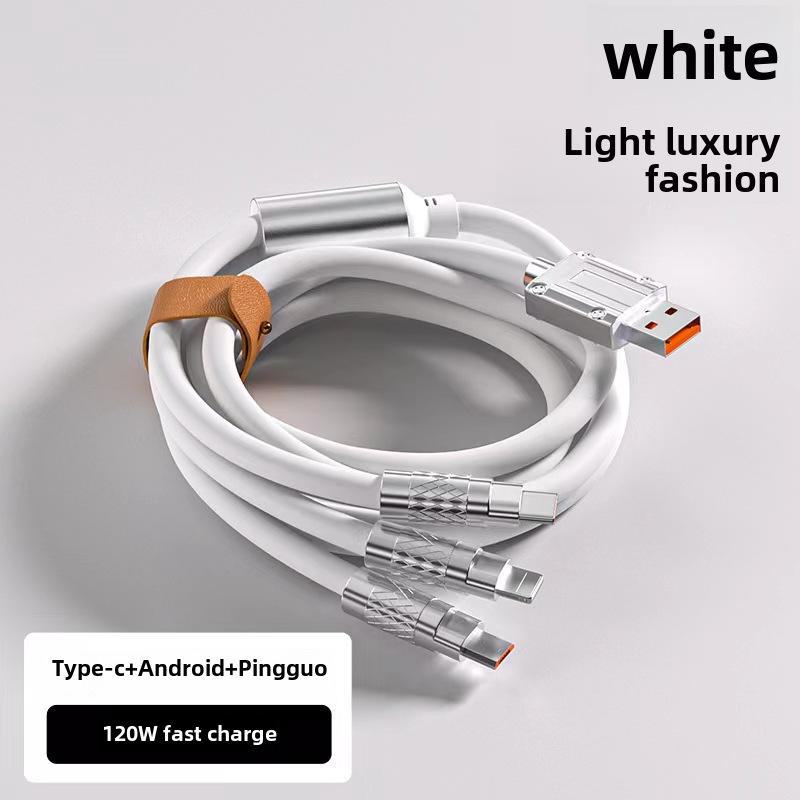 Кабель для сверхбыстрой зарядки - 120 Вт цинковый сплав 1-к-3 кабель для передачи данных для мобильных телефонов