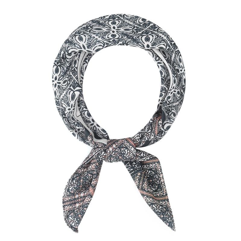 Zhonggao Youpin 2025 new spring, summer and autumn thin headscarf double-sided printed silk scarf square scarf