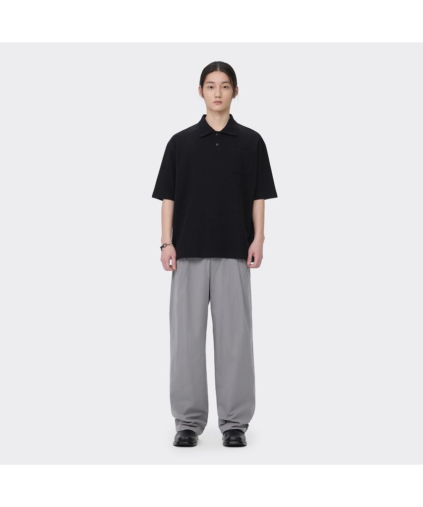 Keoseuuteommellou Black Oversized Fit Polo Cwtam26511Bkx