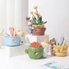 Rural Cartoon Style Flower Pot Resin Succulent Pot Planter Home Decor Garden Decor Desktop Storage Bonsai Plant Pot