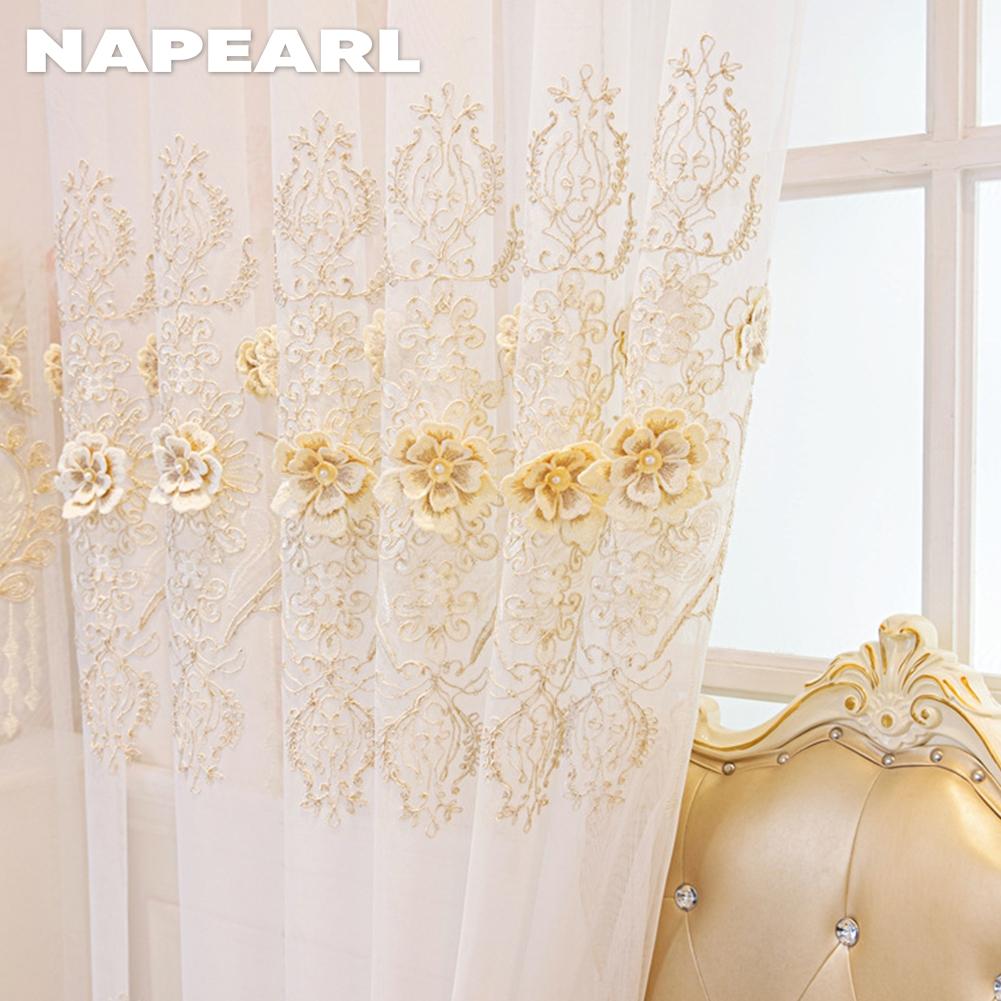 1 шт. NAPEARL Французское роскошное кружево с рельефной вышивкой, полупрозрачная тюль, высота 260 см, для гостиной, спальни, украшения окна, домашнего декора