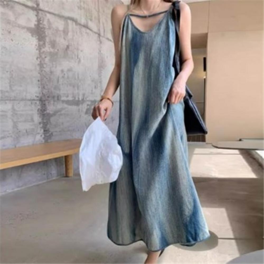New Arrivals Open Run Women Vintage Floral Wash Cami Long Dress