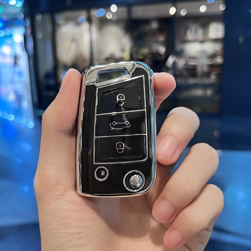 Чехол для автомобильного ключа из ТПУ, защитный чехол для брелока Volkswagen VW Golf 7 MK7 SEAT Ibiza Leon Skoda Octavia Tiguan Ateca, аксессуары