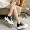2023 Women's Versatile White Leather Shoes: Casual Style with Inner Height Boost, Korean Trend