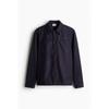 HM Textured oversHirt Regular Fit Navy Blue