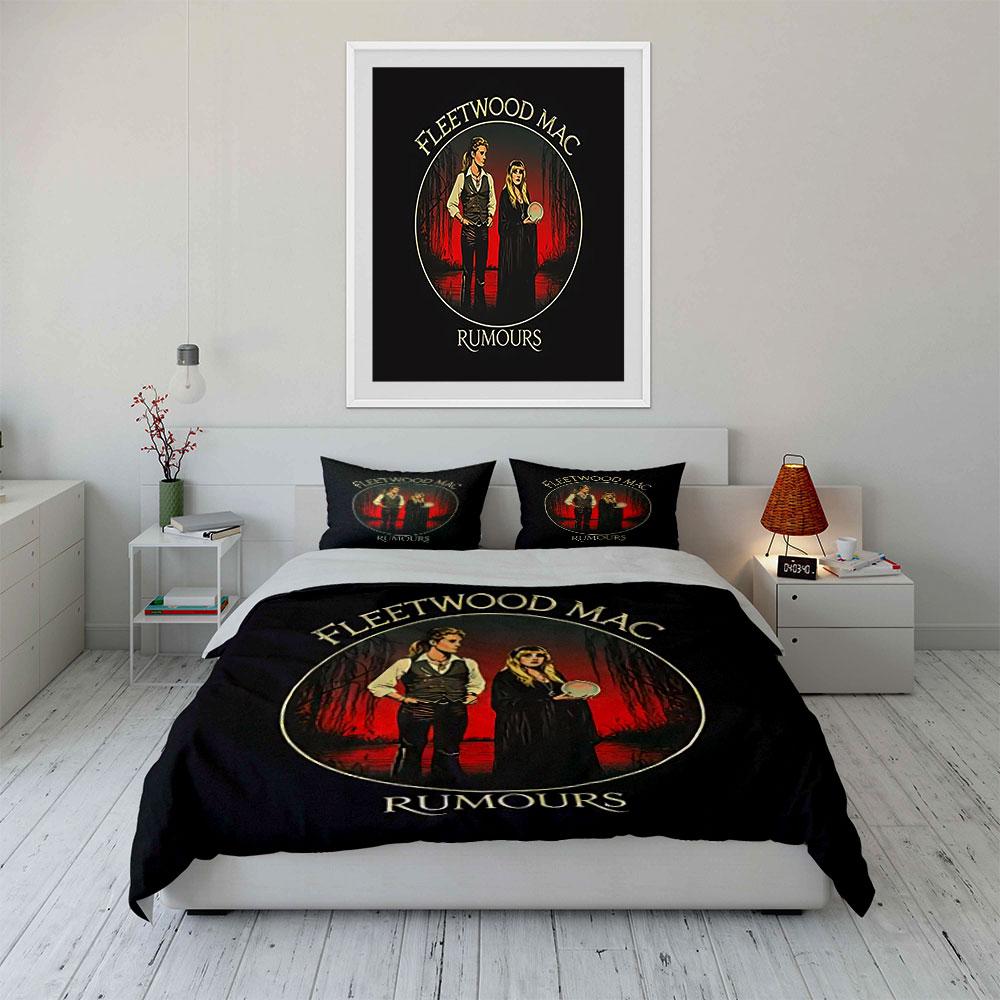 Fleetwood Mac Rumours Print Bedding Duvet Cover Set Duvet Cover Pillowcases (1*Duvet Cover 2*Pillowcases, without duvet insert)