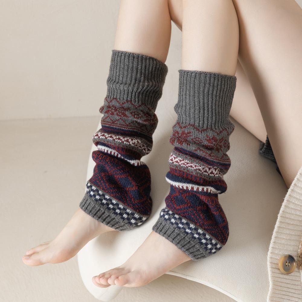 Гетры Вязаные Защитники Ног Утолщенные Чехлы для Стоп Модные Носки с Напуском Осень