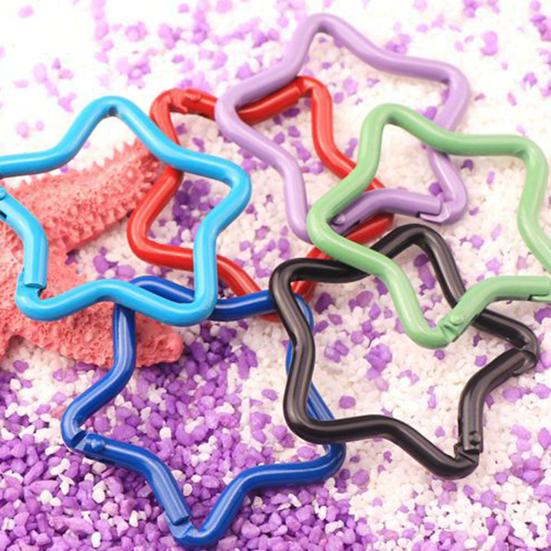 10 шт. Разноцветные карабины в форме пятиконечной звезды, карабинные крючки из алюминиевого сплава, аксессуары для DIY, пряжка для брелка для кемпинга, походов