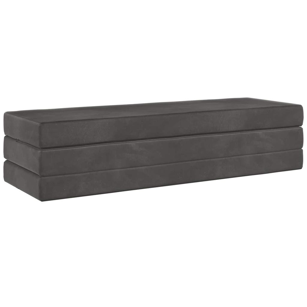 Folding Sofa Bed 180 x 67 x 45 cm Dark Grey