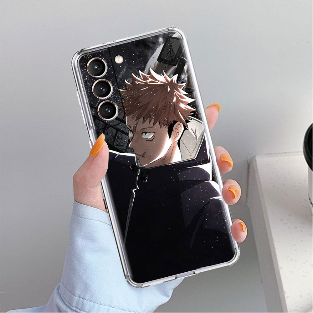 Милый прозрачный чехол с изображением аниме Jujutsu Kaisen для Samsung Galaxy S22 S20 FE S21 S10 S9 Plus Note 20 Ultra 10 Lite, прозрачный чехол для телефона