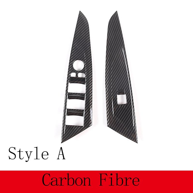 For BMW 4 Series G22 G23 G26 - ABS Carbon Fiber/Black Car Window Lift Button Decorative Sticker Car Interior Accessories