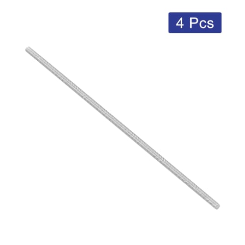 uxcell Болты-шпильки с полной резьбой M3, длинная резьба, длина 130 мм, шаг 0,5 мм, нержавеющая сталь 304, правая резьба, 4 штуки