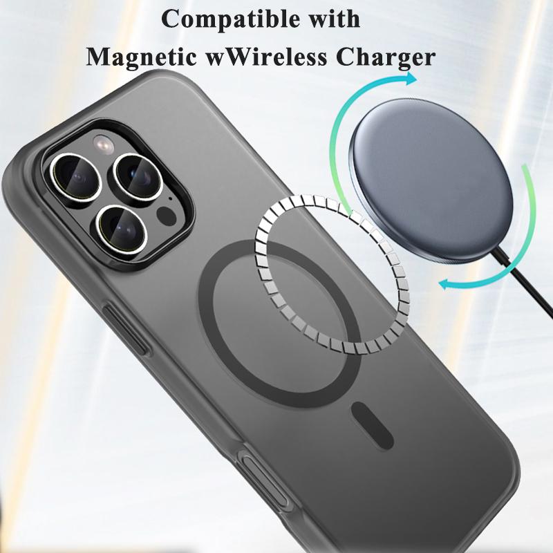 KEYSION Прозрачный матовый чехол для MagSafe для iPhone 13 Pro Max Силиконовый+ПК противоударный чехол для задней панели телефона для iPhone 12 11 Pro Max