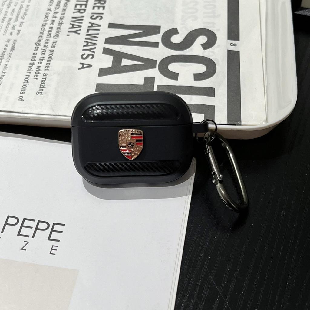 Чехол из углеродного волокна для наушников Porsche 911 718 Cayenne Macan Taycan Для Apple Airpods Pro 3 2 Чехол Бампер с брелоком